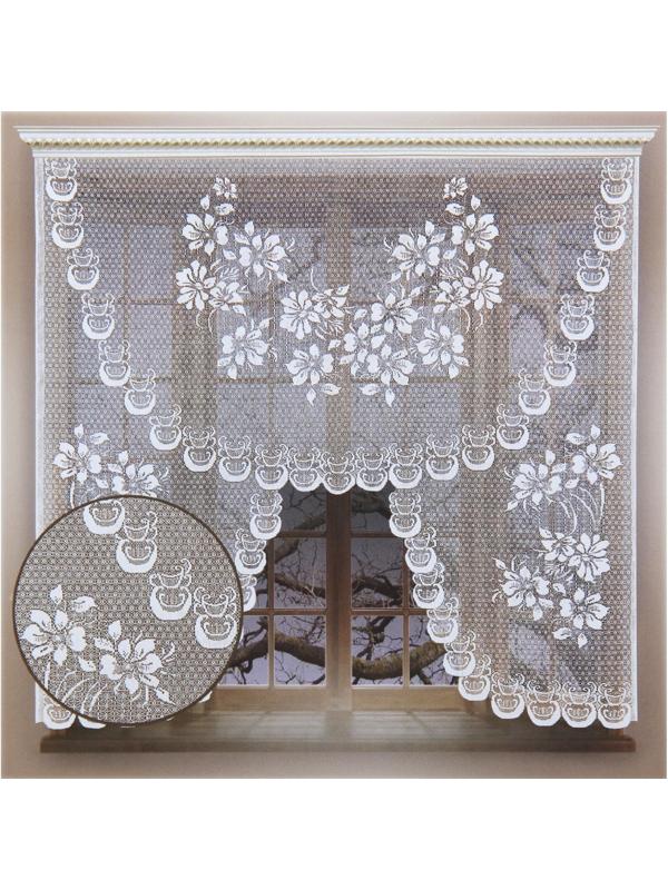 Тюль на кухню без шторной ленты, 170х165 см, 100% полиэстер