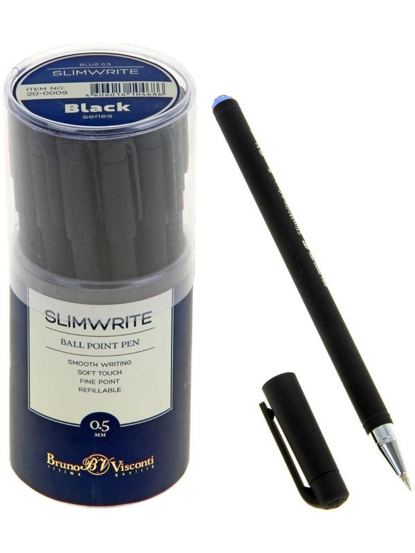 Ручка шариковая SlimWrite. BLACK, стержень синий, узел 0.5 мм