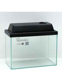 Аквариум прямоугольный с крышкой, 15 литров, 34 x 17 x 25/30 см, чёрный