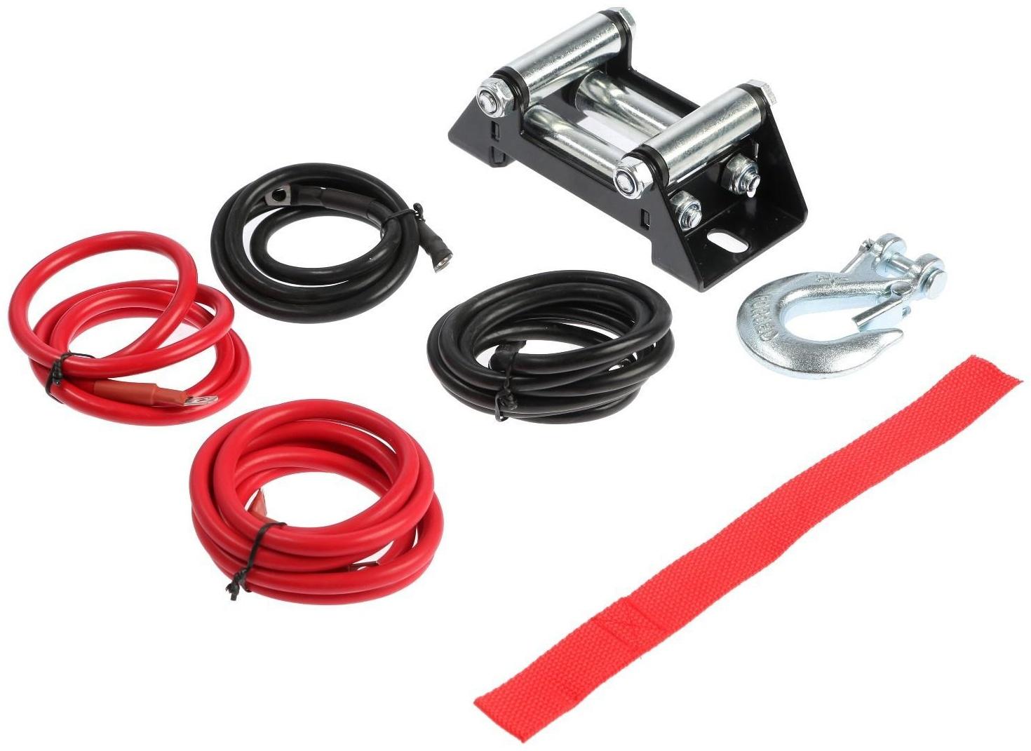 Лебедка электрическая ТУНДРА, 12/24V, 4500 lb (2 т), 2 л.с., до 6 м/мин, 6.5 мм х 10 м