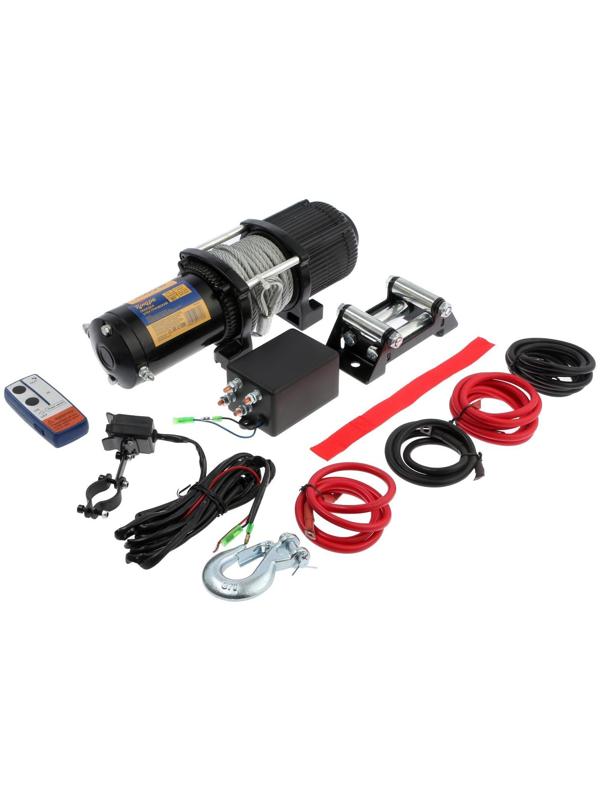 Лебедка электрическая ТУНДРА, 12/24V, 4500 lb (2 т), 2 л.с., до 6 м/мин, 6.5 мм х 10 м