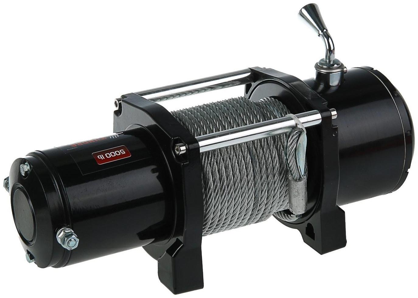 Лебедка электрическая ТУНДРА, 12/24V, 5000 lb (2.3 т), 2.7 л.с., до 8.5 м/мин, 7.2 мм х 24 м