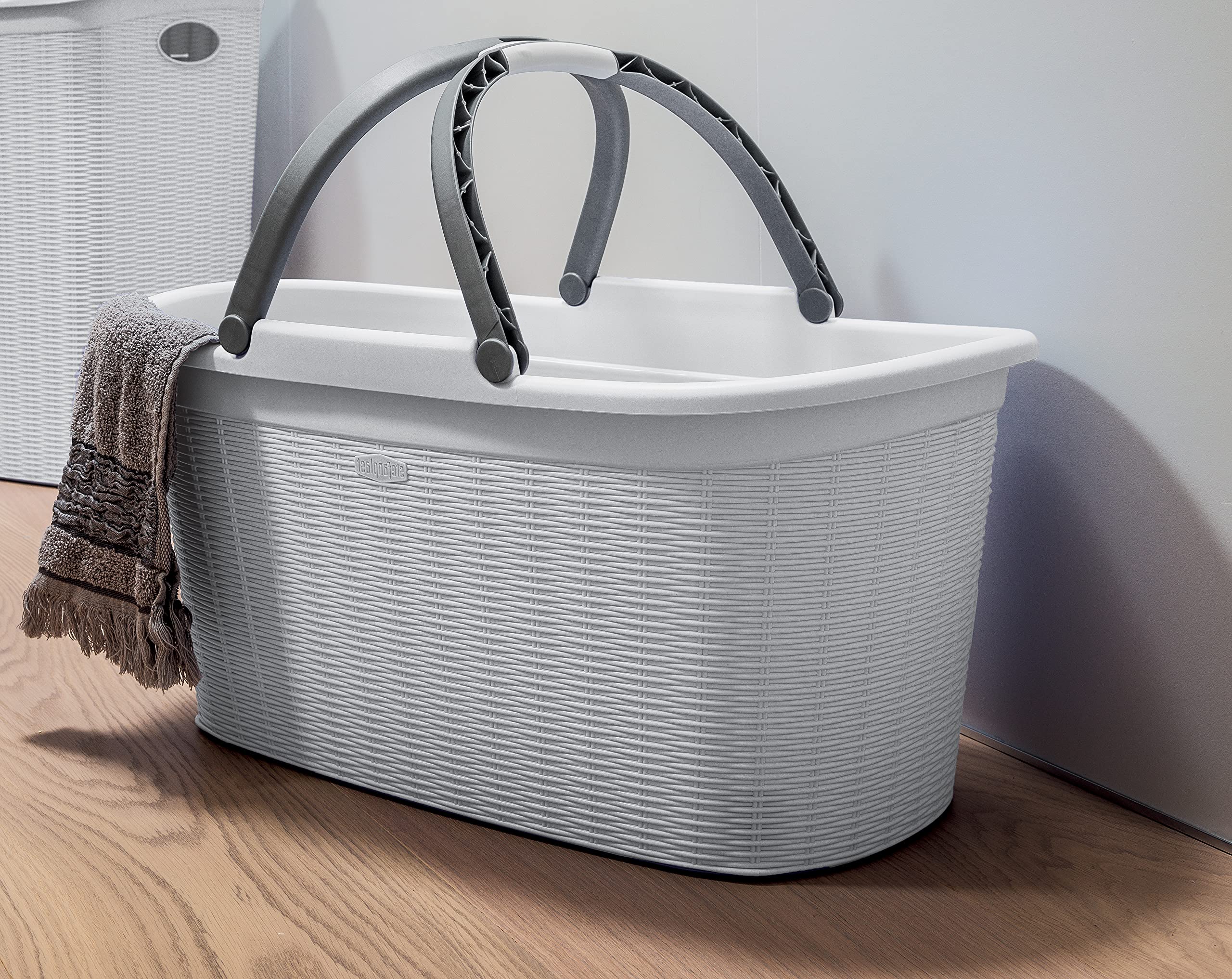 Корзина для глаженого белья «Ротанг», 32 л, 50×31×25 см, цвет белый