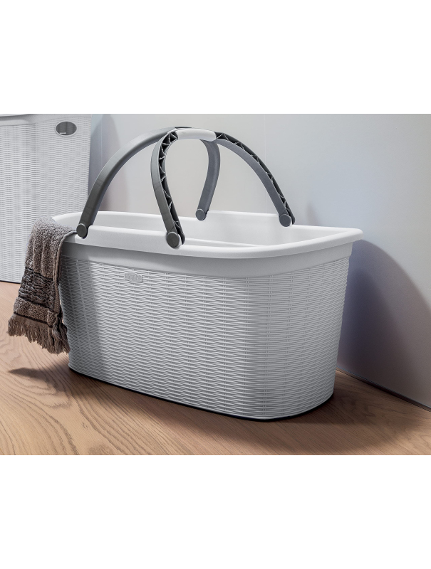Корзина для глаженого белья «Ротанг», 32 л, 50×31×25 см, цвет белый