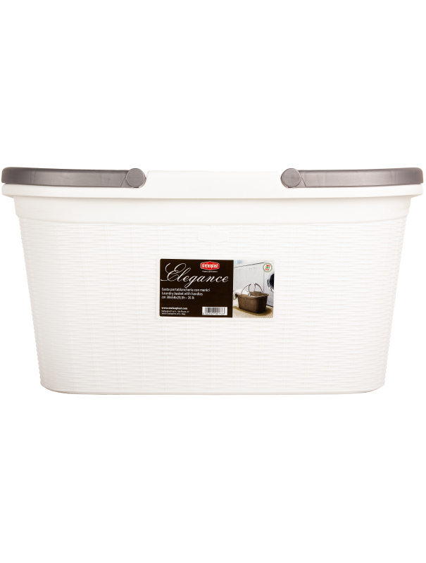 Корзина для глаженого белья «Ротанг», 32 л, 50×31×25 см, цвет белый