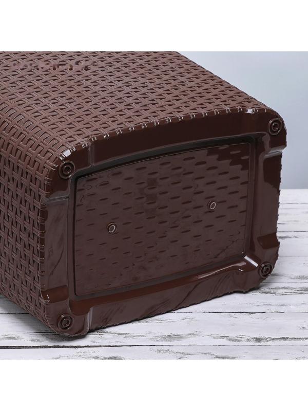 Корзина бельевая с крышкой «Ротанг», 60 л, 34×44×56 см, цвет коричневый