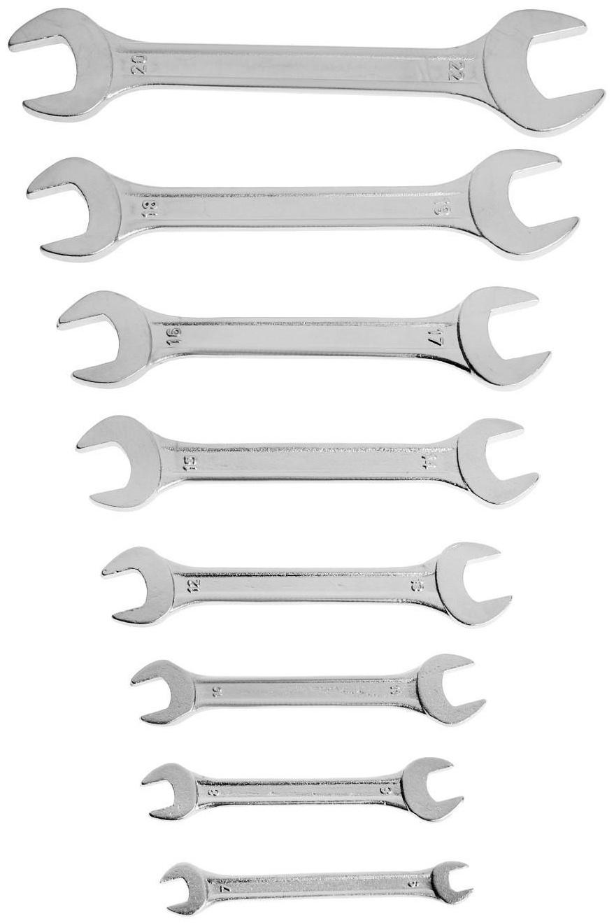 Набор ключей рожковых в холдере ТУНДРА, хромированные, 6 - 22 мм, 8 шт.