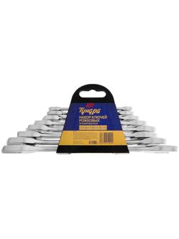 Набор ключей рожковых в холдере ТУНДРА, хромированные, 6 - 22 мм, 8 шт.