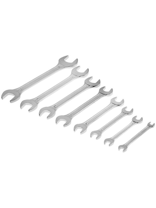 Набор ключей рожковых в холдере ТУНДРА, хромированные, 6 - 22 мм, 8 шт.