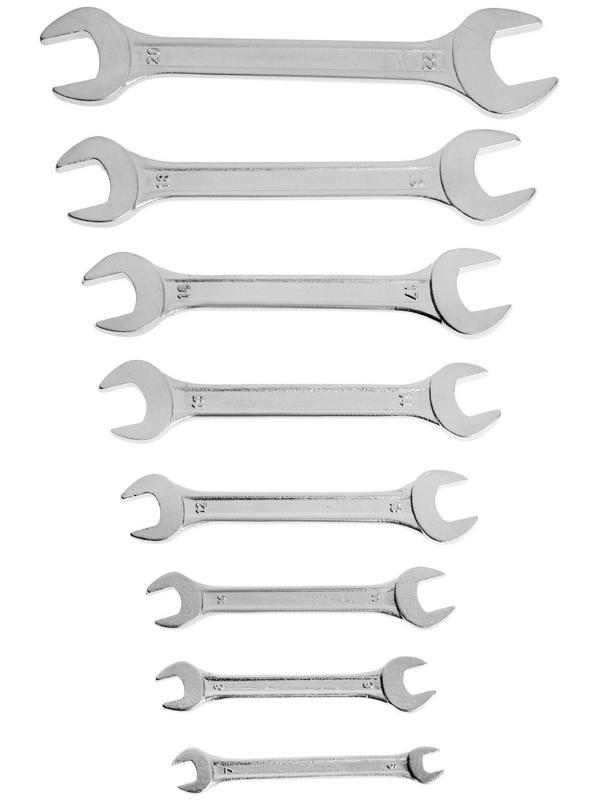 Набор ключей рожковых в холдере ТУНДРА, хромированные, 6 - 22 мм, 8 шт.