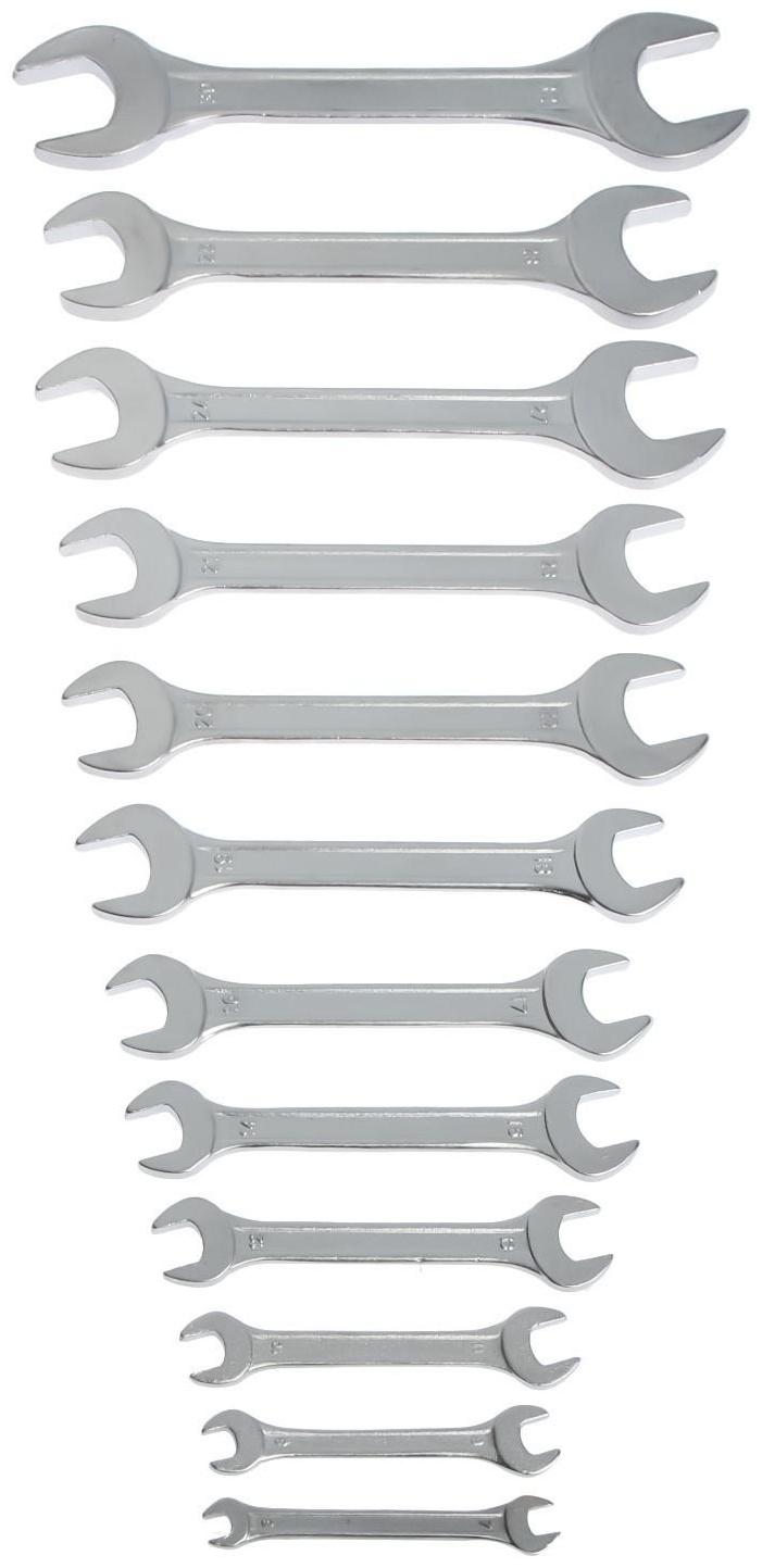 Набор ключей рожковых в холдере ТУНДРА, хромированные, 6 - 32 мм, 12 шт.