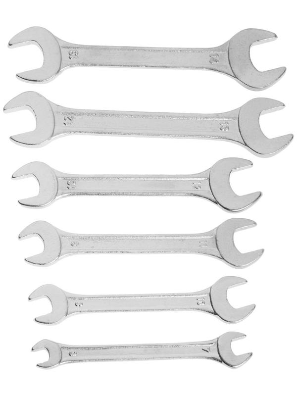 Набор ключей рожковых в холдере ТУНДРА, хромированные, 6 - 14 мм, 6 шт.