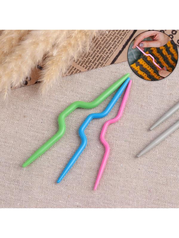 Набор вспомогательных спиц для вязания, d = 3/4/5 мм, 3 шт, цвет МИКС