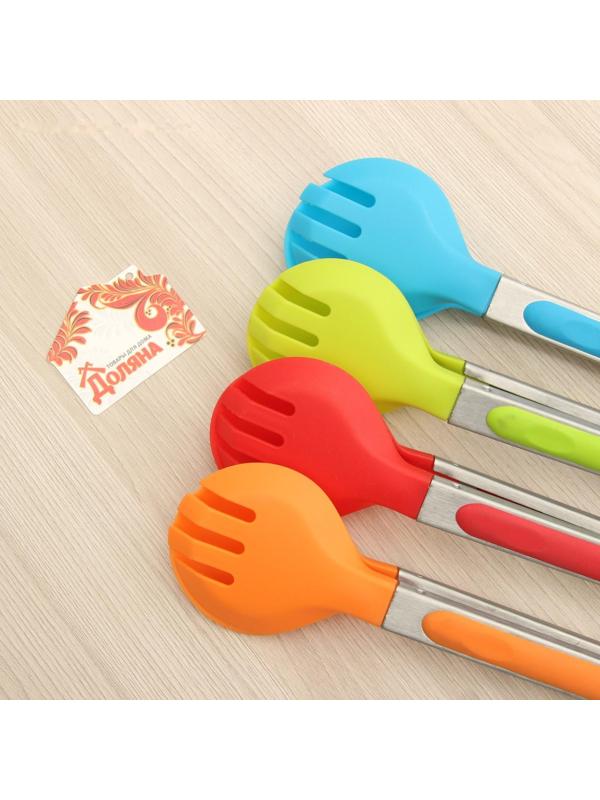 Щипцы для салата Доляна «Палитра», 23 см, цвет МИКС