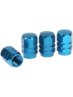 Колпачок на вентиль TORSO, сине-голубой, набор 4 шт