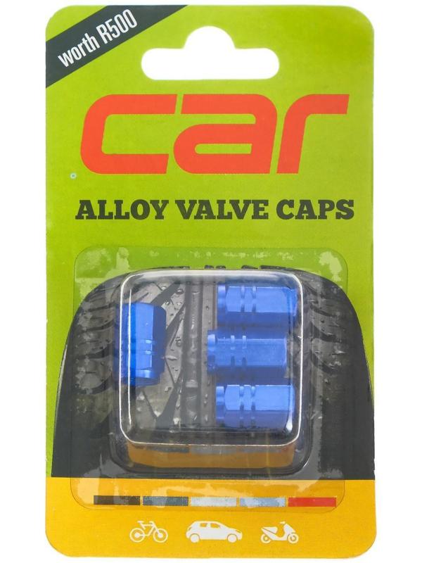 Колпачок на вентиль TORSO, сине-голубой, набор 4 шт