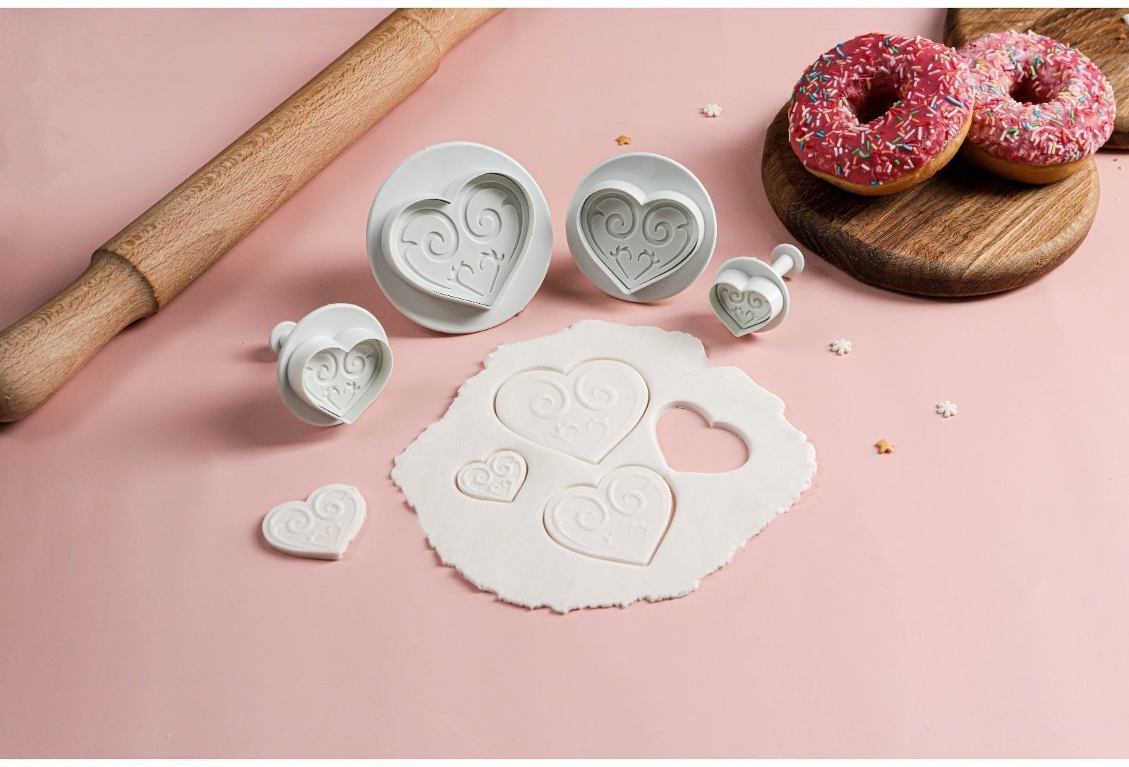 Набор плунжеров кондитерских Доляна «Сердце», 4 шт