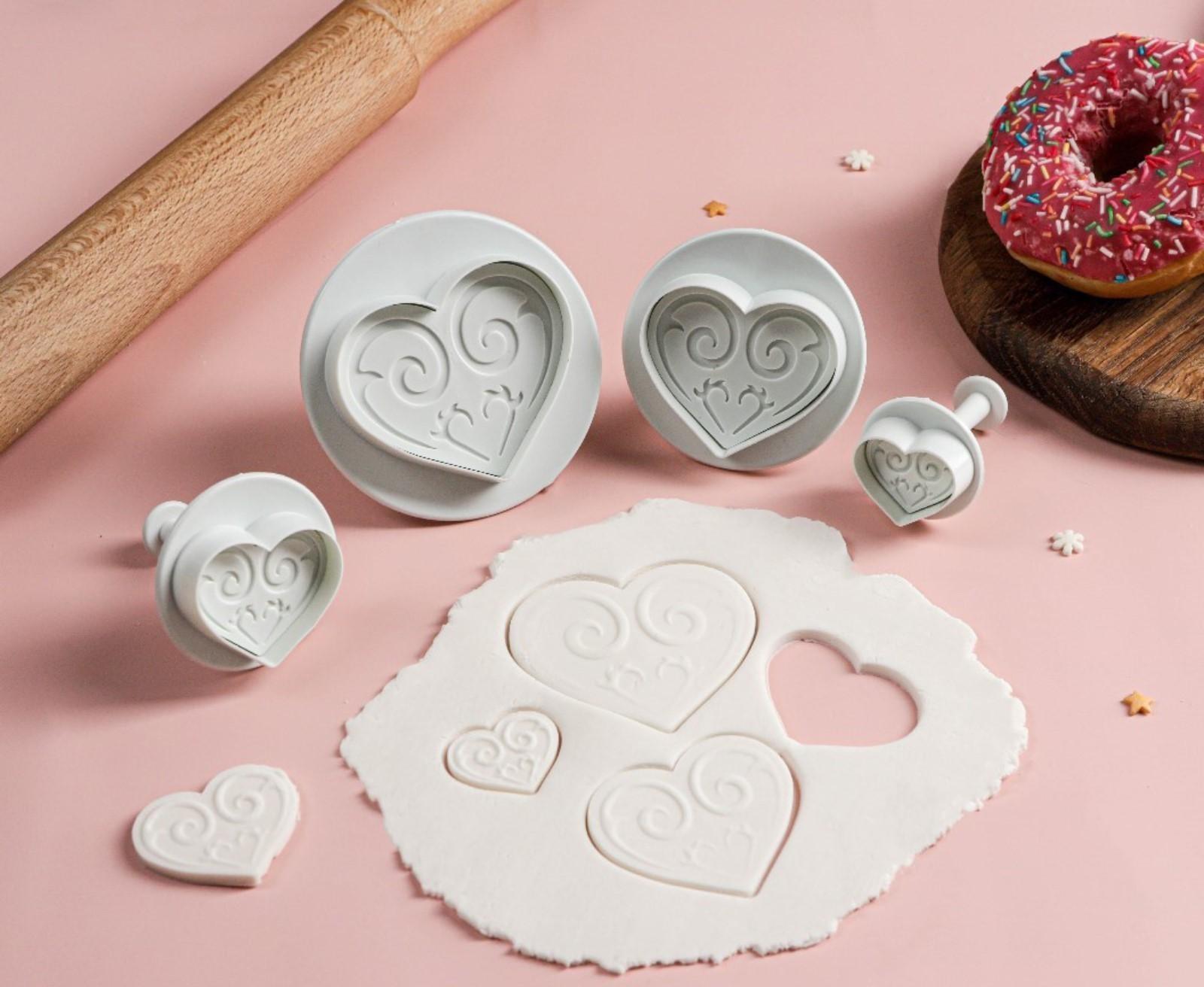 Набор плунжеров кондитерских Доляна «Сердце», 4 шт