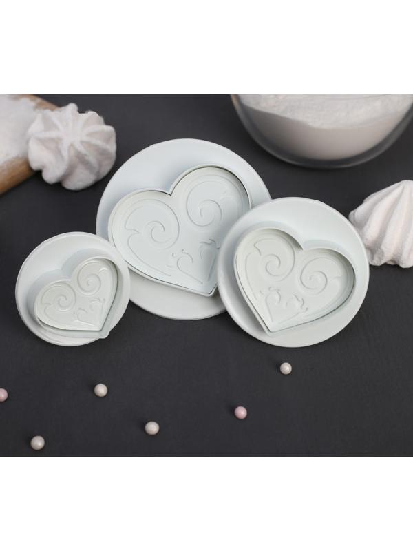 Набор плунжеров кондитерских Доляна «Сердце», 4 шт