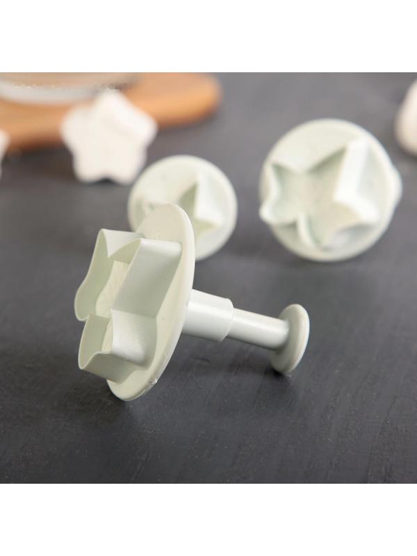 Набор плунжеров кондитерских Доляна «Листья», 3 шт