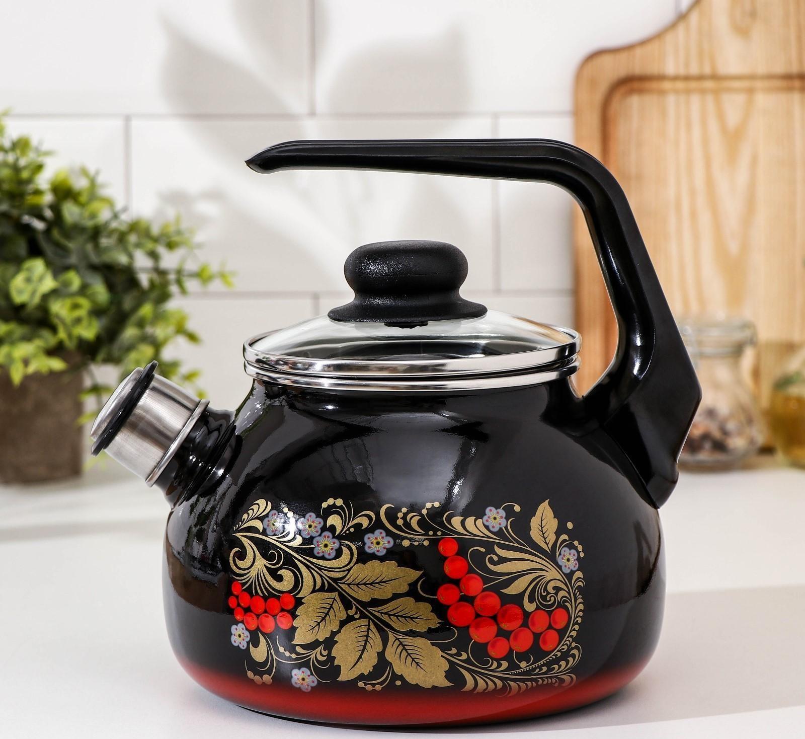 Чайник со свистком «Рябина», 2 л , фиксированная ручка