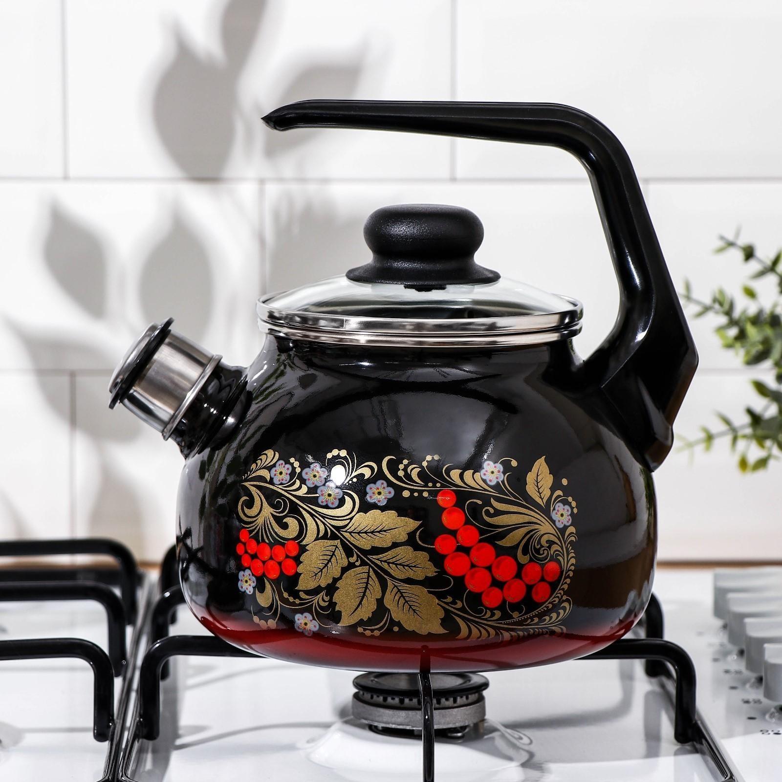 Чайник со свистком «Рябина», 2 л , фиксированная ручка