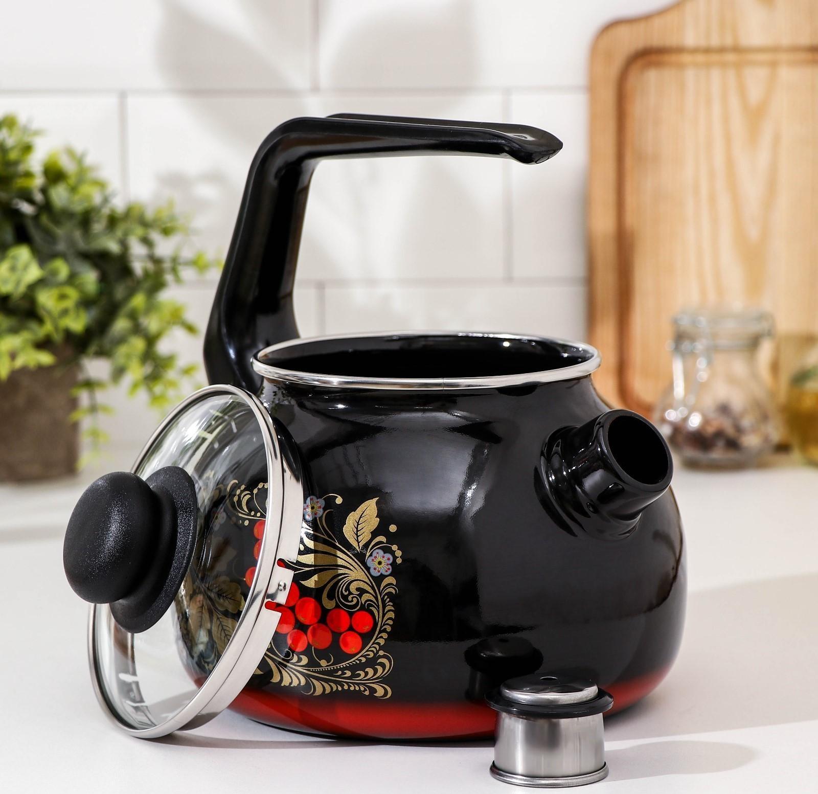 Чайник со свистком «Рябина», 2 л , фиксированная ручка
