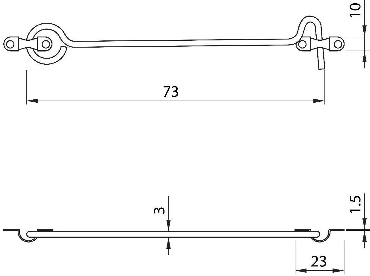 Крючок ветровой (мод.107-1), цвет золото