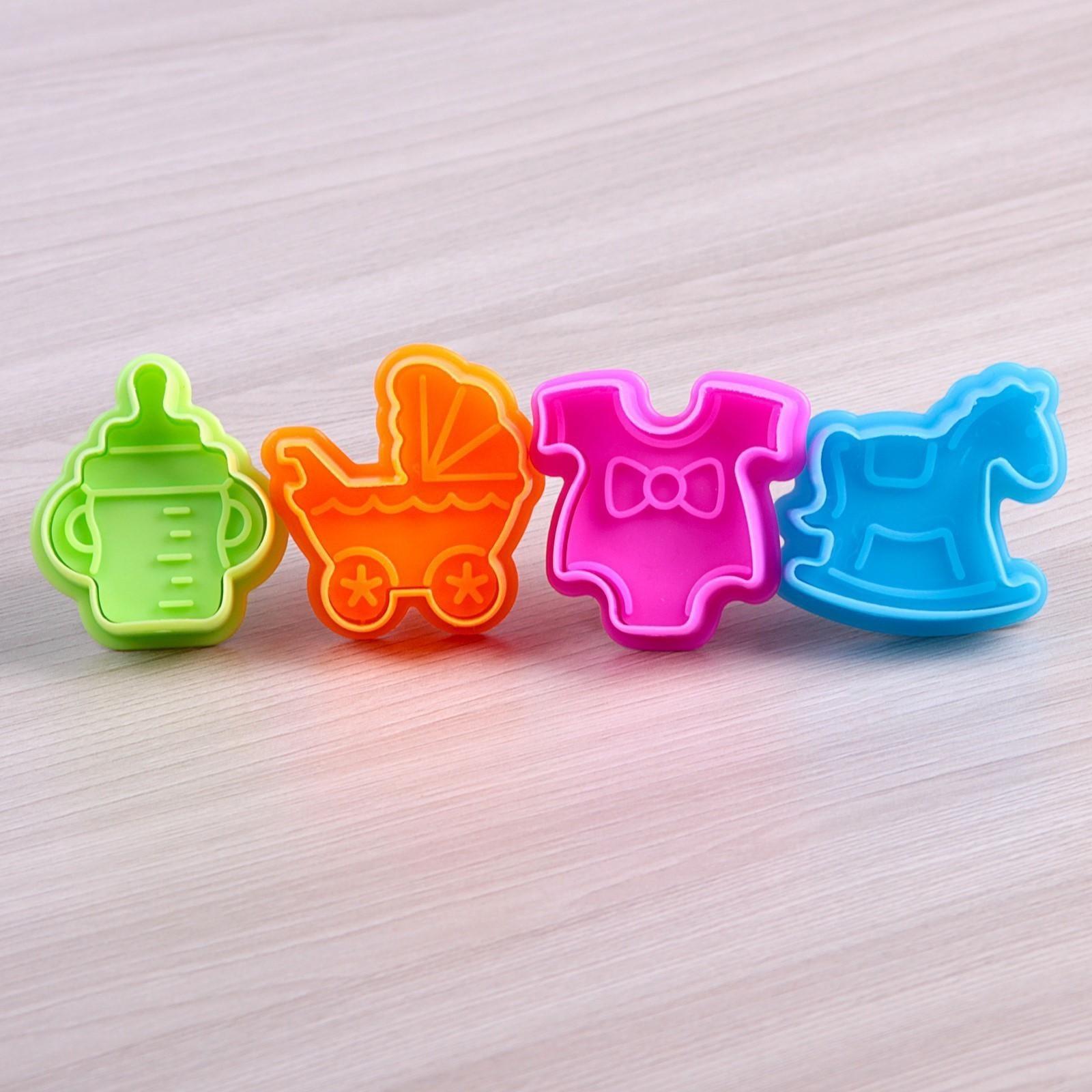 Набор плунжеров кондитерских Доляна «Малышок», 4 шт, 5×5 см, цвет МИКС