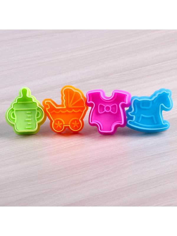 Набор плунжеров кондитерских Доляна «Малышок», 4 шт, 5×5 см, цвет МИКС