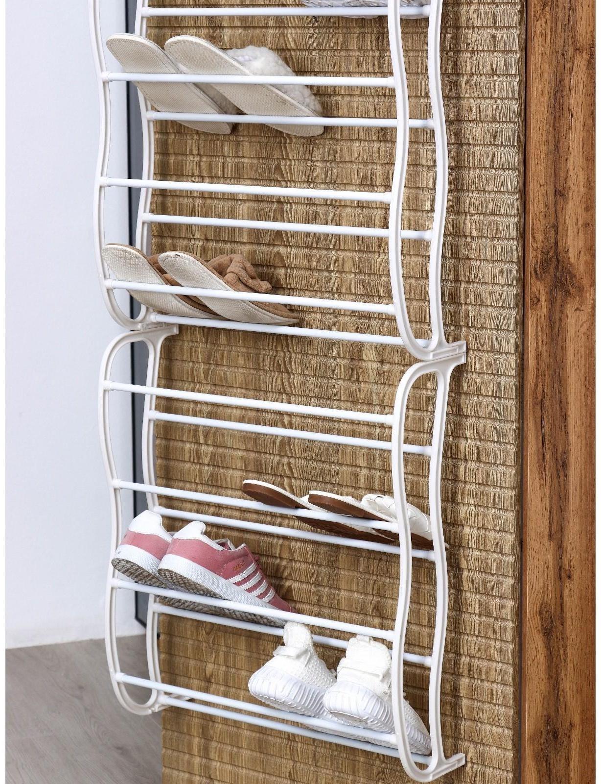 Обувница надверная, 12 ярусов (на 36 пар обуви), 50×18×183 см, цвет белый
