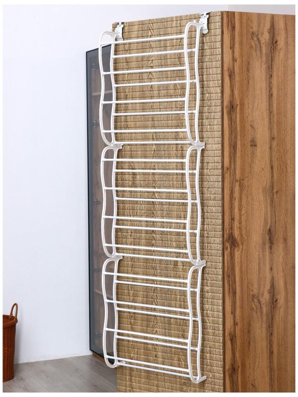 Обувница надверная, 12 ярусов (на 36 пар обуви), 50×18×183 см, цвет белый