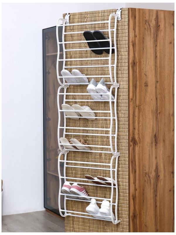 Обувница надверная, 12 ярусов (на 36 пар обуви), 50×18×183 см, цвет белый