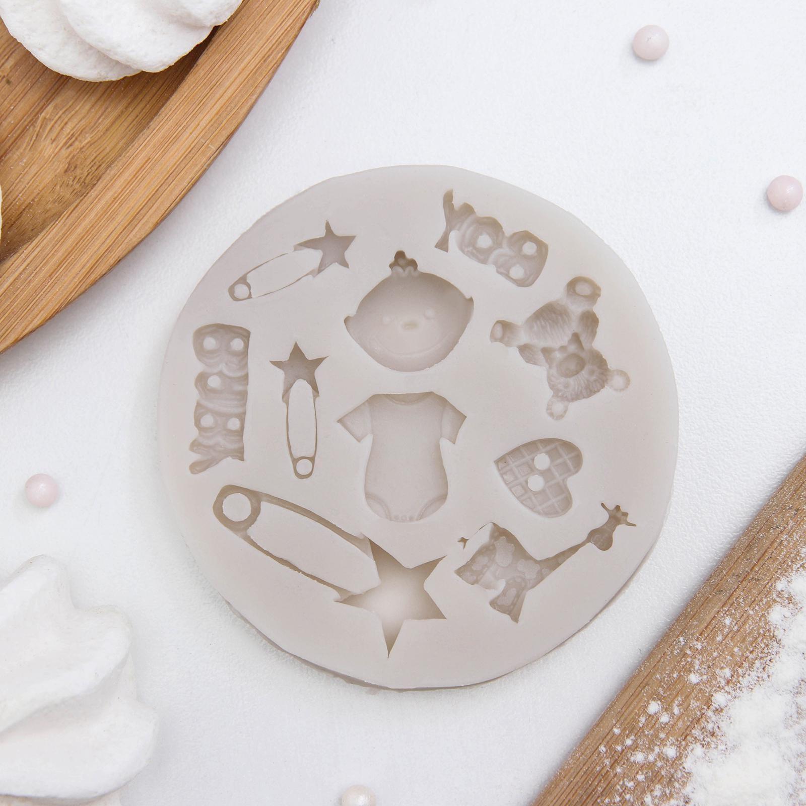 Молд силиконовый «Для новорождённого», 8×1 см, цвет МИКС