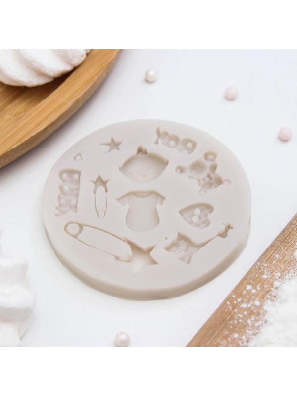 Молд силиконовый «Для новорождённого», 8×1 см, цвет МИКС