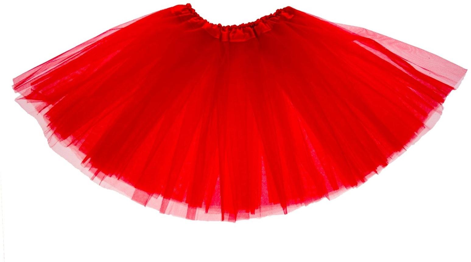 Карнавальная юбка трёхслойная 4-6 лет, цвет красный