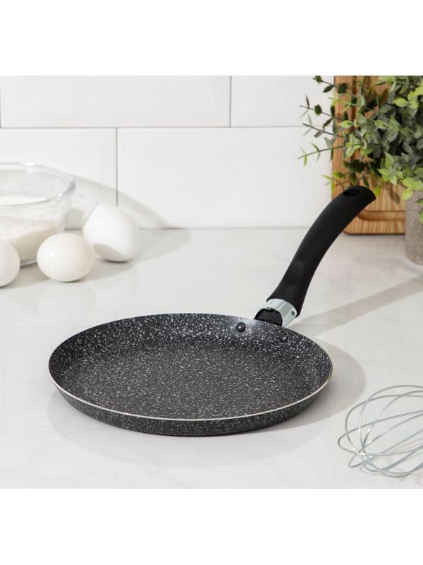 Сковорода блинная Onyx, d=22 см, пластиковая ручка, антипригарное покрытие, цвет серый