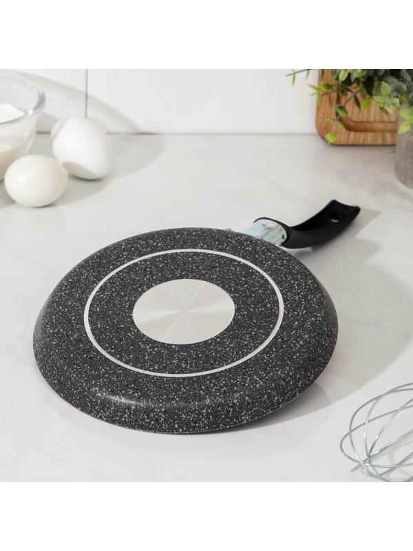 Сковорода блинная Onyx, d=22 см, пластиковая ручка, антипригарное покрытие, цвет серый