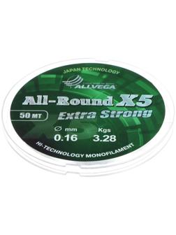 Леска Allvega All-round X5 0,16 мм, 50 м