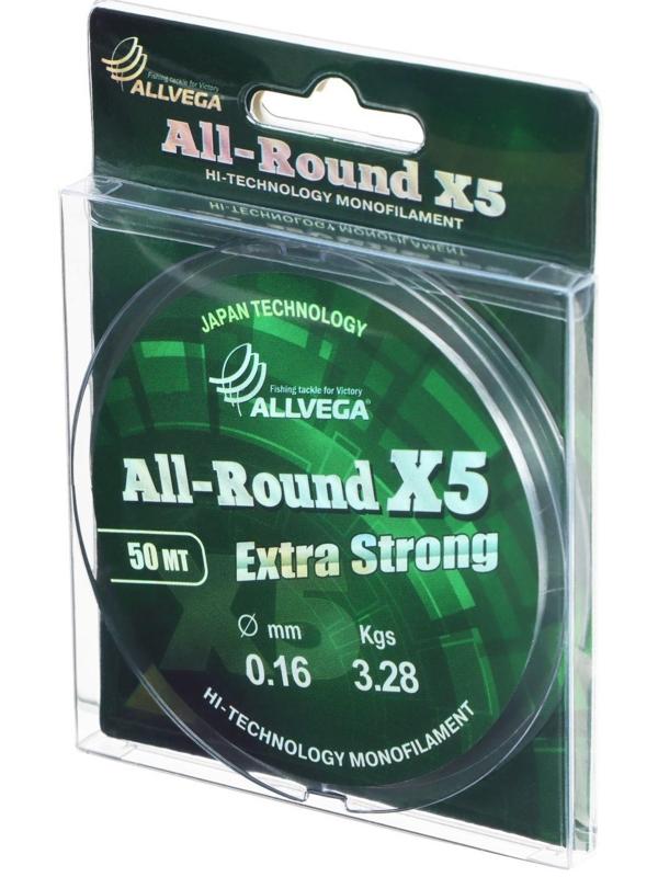 Леска Allvega All-round X5 0,16 мм, 50 м