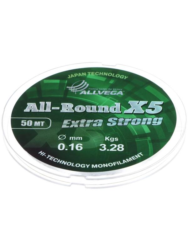 Леска Allvega All-round X5 0,16 мм, 50 м
