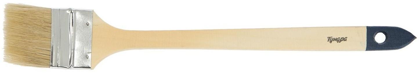 Кисть радиаторная ТУНДРА, натуральная щетина, деревянная рукоятка, 2.5