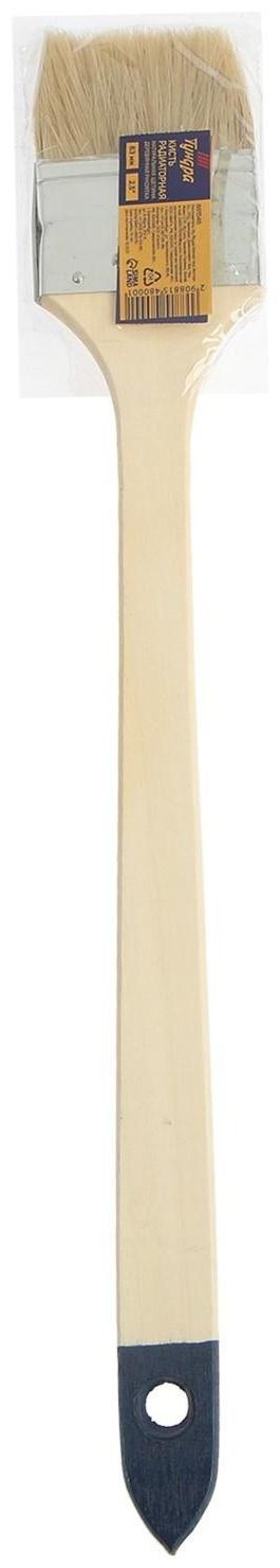 Кисть радиаторная ТУНДРА, натуральная щетина, деревянная рукоятка, 2.5