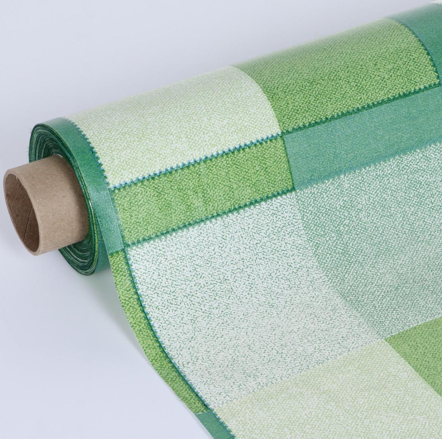 Клеёнка столовая на тканой основе «Клетка зелёная», 1,25×25 м