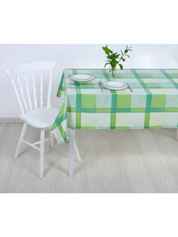 Клеёнка столовая на тканой основе «Клетка зелёная», 1,25×25 м