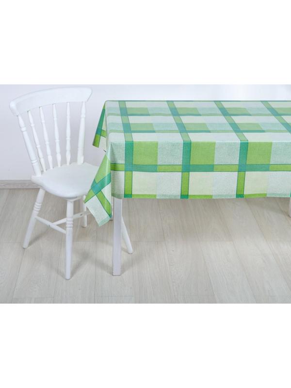 Клеёнка столовая на тканой основе «Клетка зелёная», 1,25×25 м