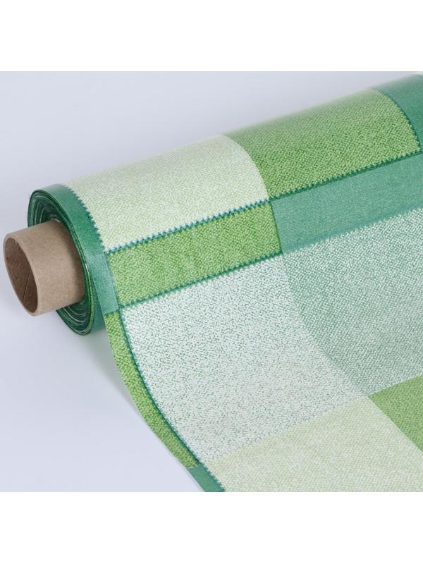 Клеёнка столовая на тканой основе «Клетка зелёная», 1,25×25 м