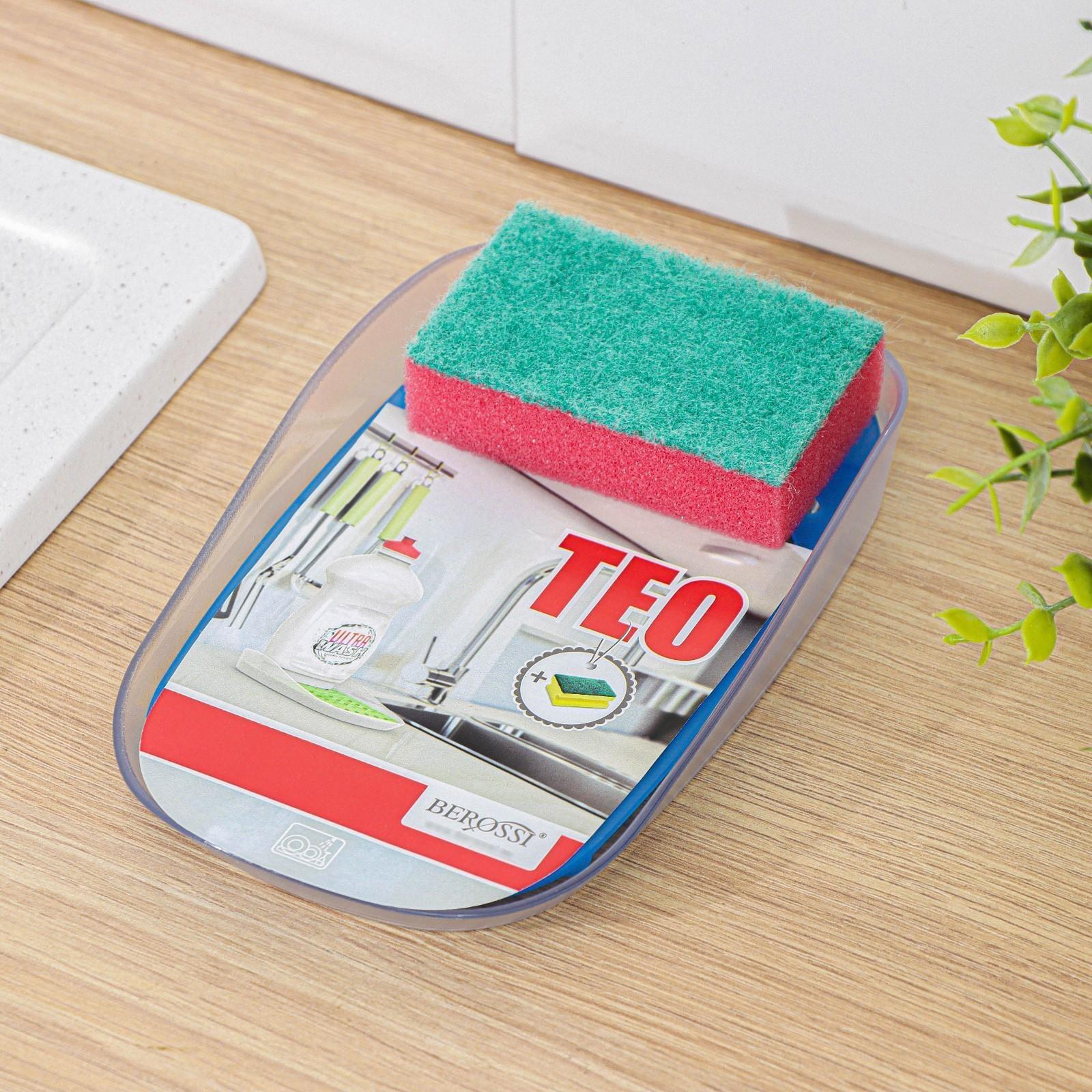 Подставка для моющего средства и губок Тео, цвет синий