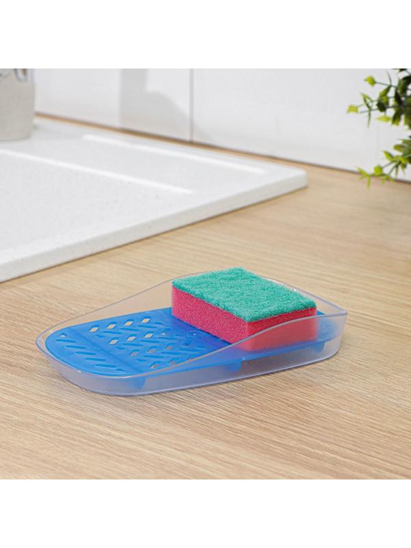 Подставка для моющего средства и губок Тео, цвет синий