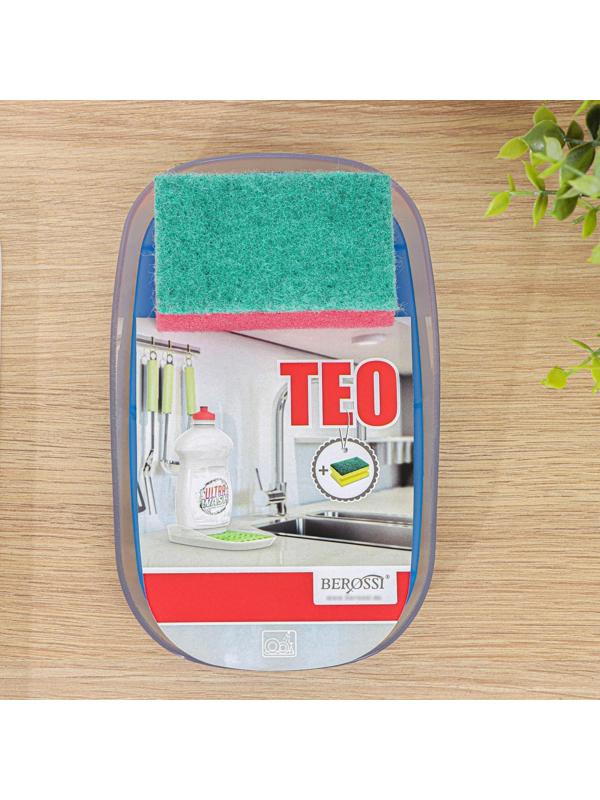 Подставка для моющего средства и губок Тео, цвет синий